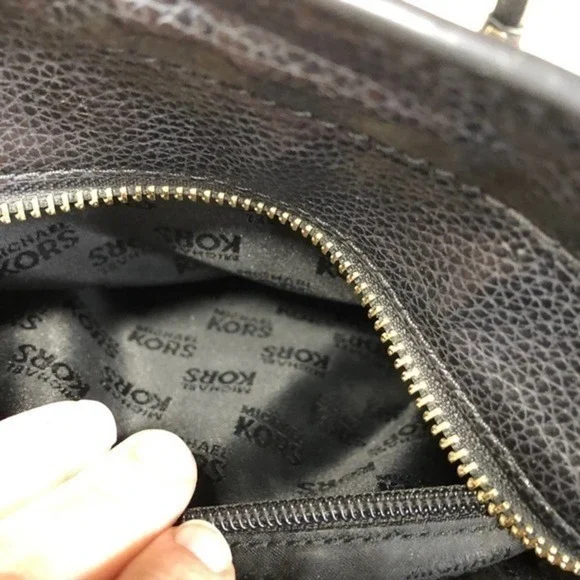 Michael Kors Selby Black Pebbled Leather Satchel